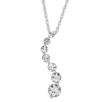 Graduated Lab-Created White Sapphire Pendant