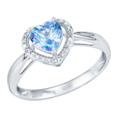 Heart-Shaped Pacific Fire Topaz Ring
