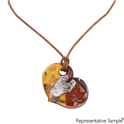 Venetian Glass Heart-Shaped Pendant