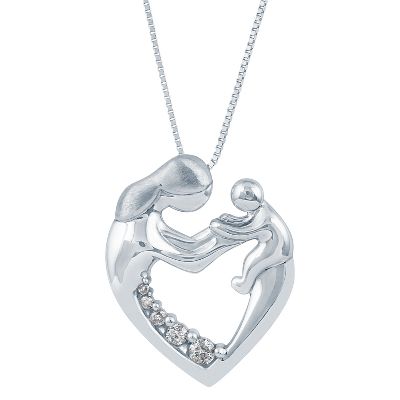 1/10ct TW Heart-Shaped Diamond Pendant