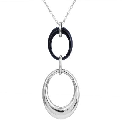Double Circle Onyx Pendant