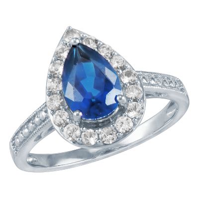 Lab-Created Ceylon Sapphire Ring