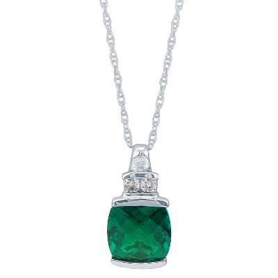 Lab-Created Emerald Pendant