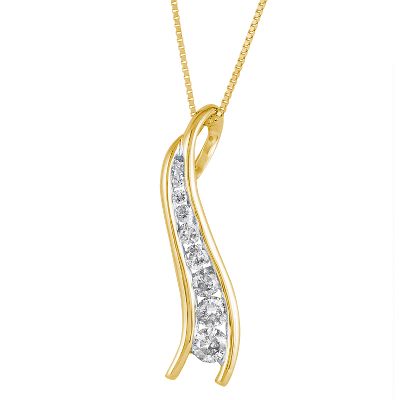 3/8ct TW Graduated Round Diamond Pendant