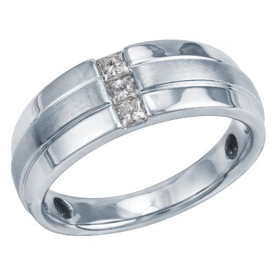 1/4ct TW Men's Three-Diamond Ring 