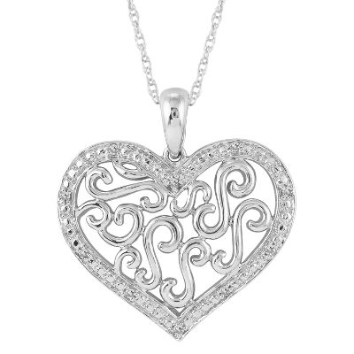 .05ct TW Heart-Shaped Diamond Pendant