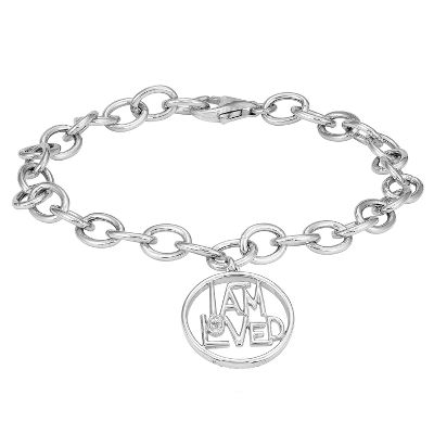 Sterling Silver <i>I Am Loved</i> Charm Bracelet