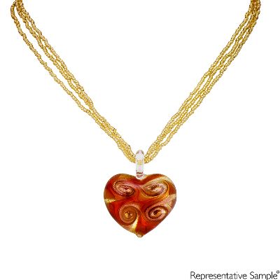 Venetian Glass Heart-Shaped Pendant