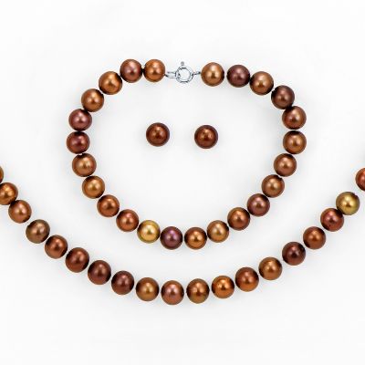 Chocolate Freshwater Cultured Pearl Boxed Set