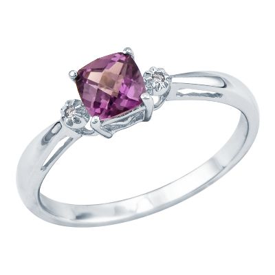 Cushion Checkerboard Cut Lab-Created Alexandrite Ring