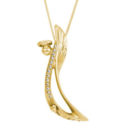 <i>Patience</i>, .04ct TW Angel Diamond Pendant