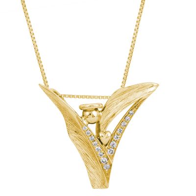 <i>Courage</i>, .01ct TW Angel Diamond Pendant