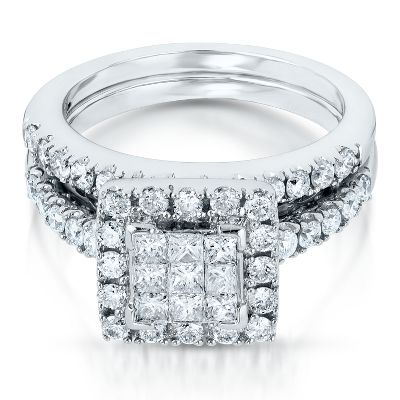 1 1/2ct TW Diamond Engagement Ring Set