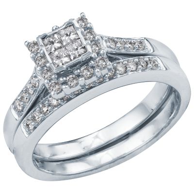 1/2ct TW Diamond Engagement Ring Set