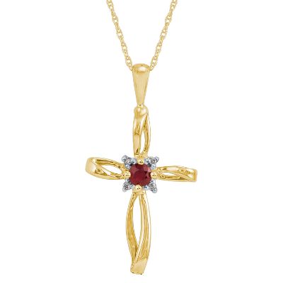 Ruby Cross Pendant
