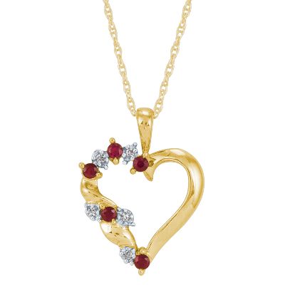 Heart-Shaped Ruby Pendant