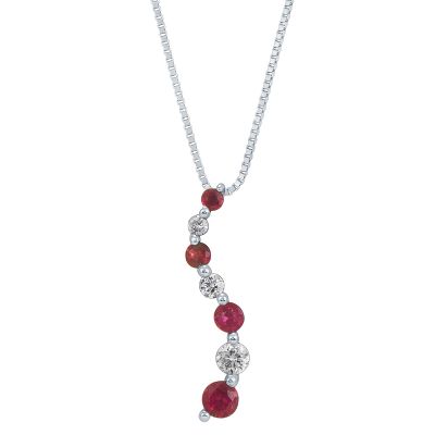 Graduated Ruby & Diamond Pendant