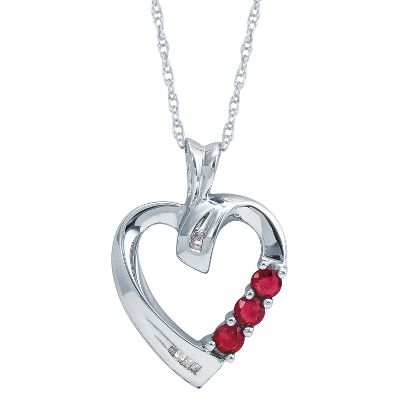 Heart-Shaped Ruby Pendant