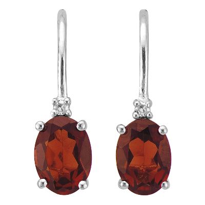 Oval Garnet Earrings