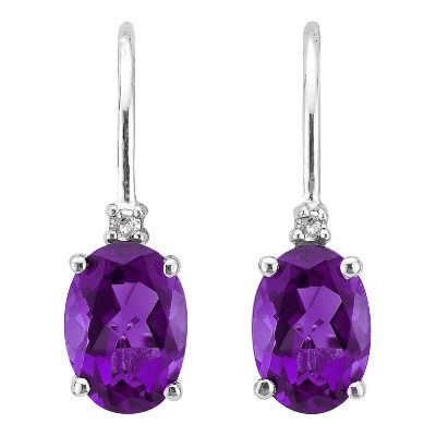 Oval Amethyst Earrings