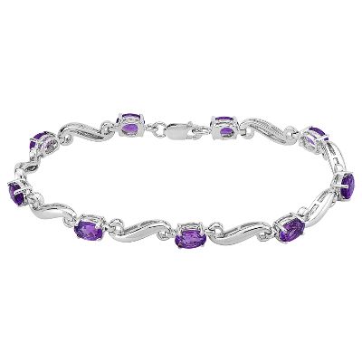 Oval Amethyst Bracelet