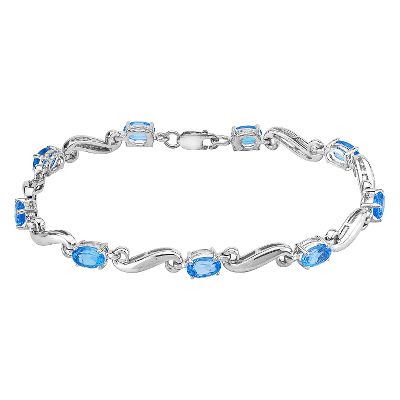 Oval Blue Topaz Bracelet