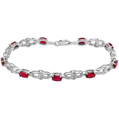 Oval Lab-Created Ruby Bracelet