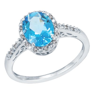 Oval Blue Topaz Ring