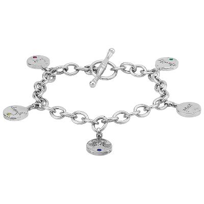 Multi-Gemstone Charm Bracelet