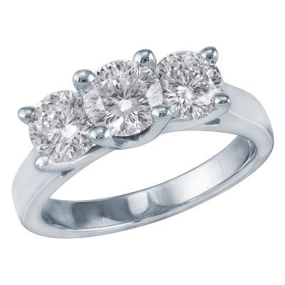 2ct TW Three-Diamond Anniversary Ring, IGI Graded