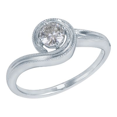 1/3ct* Round Moissanite Ring