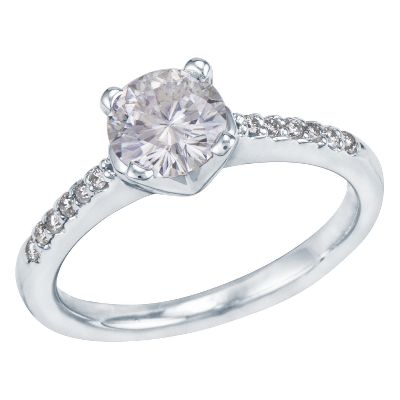 1ct* Round Moissanite Ring