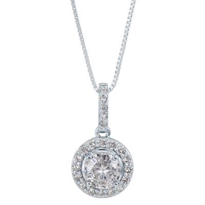 1 1/10ct TW* Round Moissanite Pendant