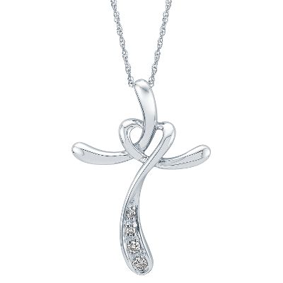 .05ct TW Cross Diamond Pendant