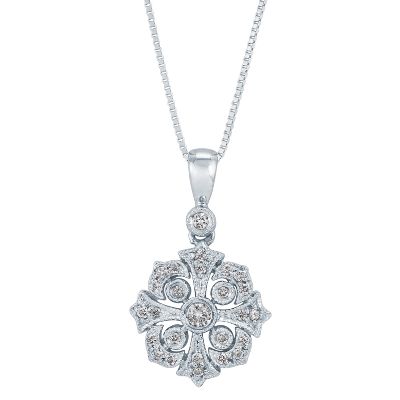 1/7ct TW Round Diamond Pendant