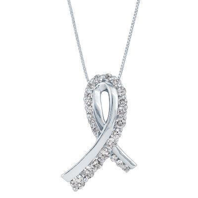 1/2ct TW Ribbon Graduated Diamond Pendant