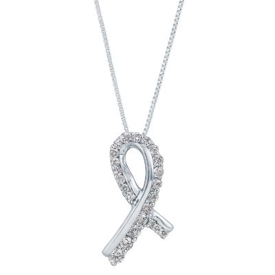 1/4ct TW Ribbon Graduated Diamond Pendant