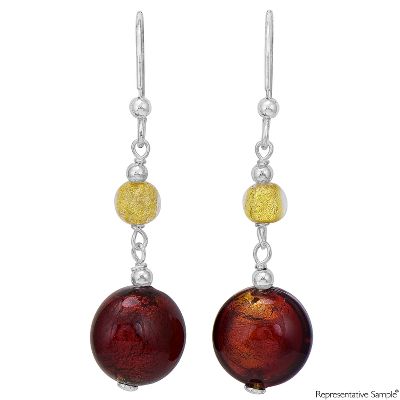 Oval Venetian Glass Earrings