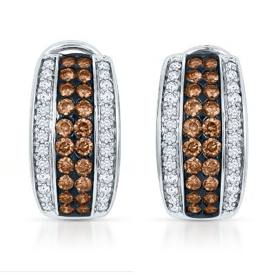 1ct TW Hoop Diamond Earrings
