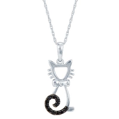 1/20ct TW Black Cat Diamond Pendant