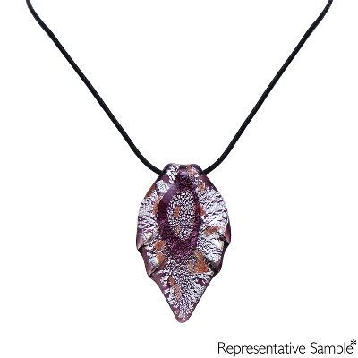 Leaf-Shaped Venetian Glass Pendant