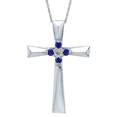 Cross Sapphire Pendant