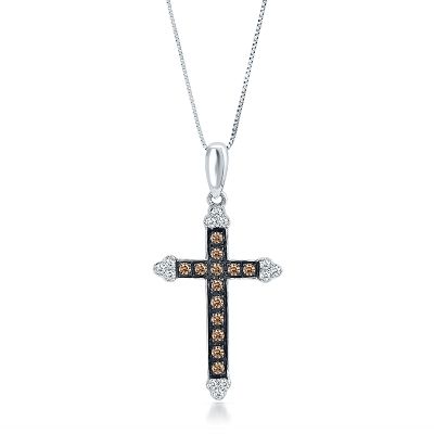 1/4ct TW Cross Diamond Pendant