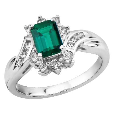 Emerald Cut Lab-Created Emerald Ring