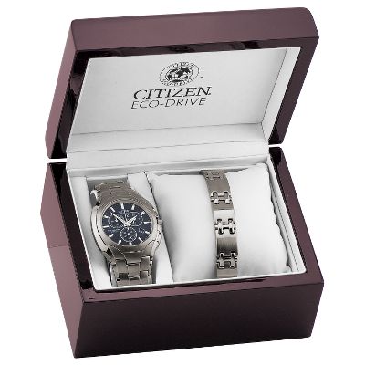 Citizen® Eco-Drive™ Stainless Steel Men's Watch Boxed Set