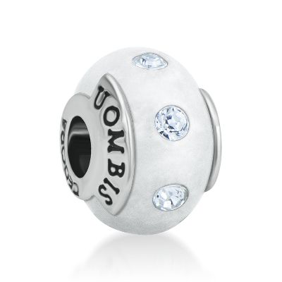 White Resin & Crystal Charm