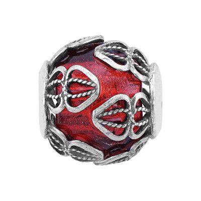 Red Filigree Charm