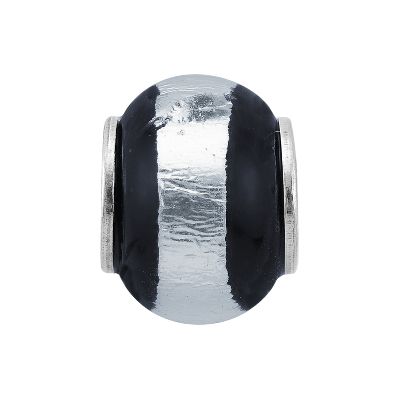 Black & Silver Stripe Charm