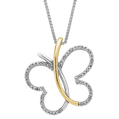 .06ct TW Butterfly Diamond Pendant
