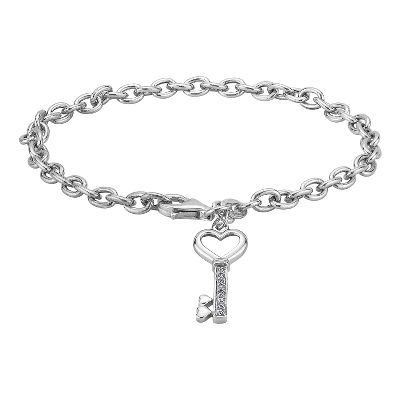 .04ct TW Key Charm Diamond Bracelet